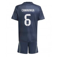 Stroje piłkarskie Real Madrid Eduardo Camavinga #6 Koszulka Wyjazdowej dla dzieci 2025-26 Krótki Rękaw (+ szorty)